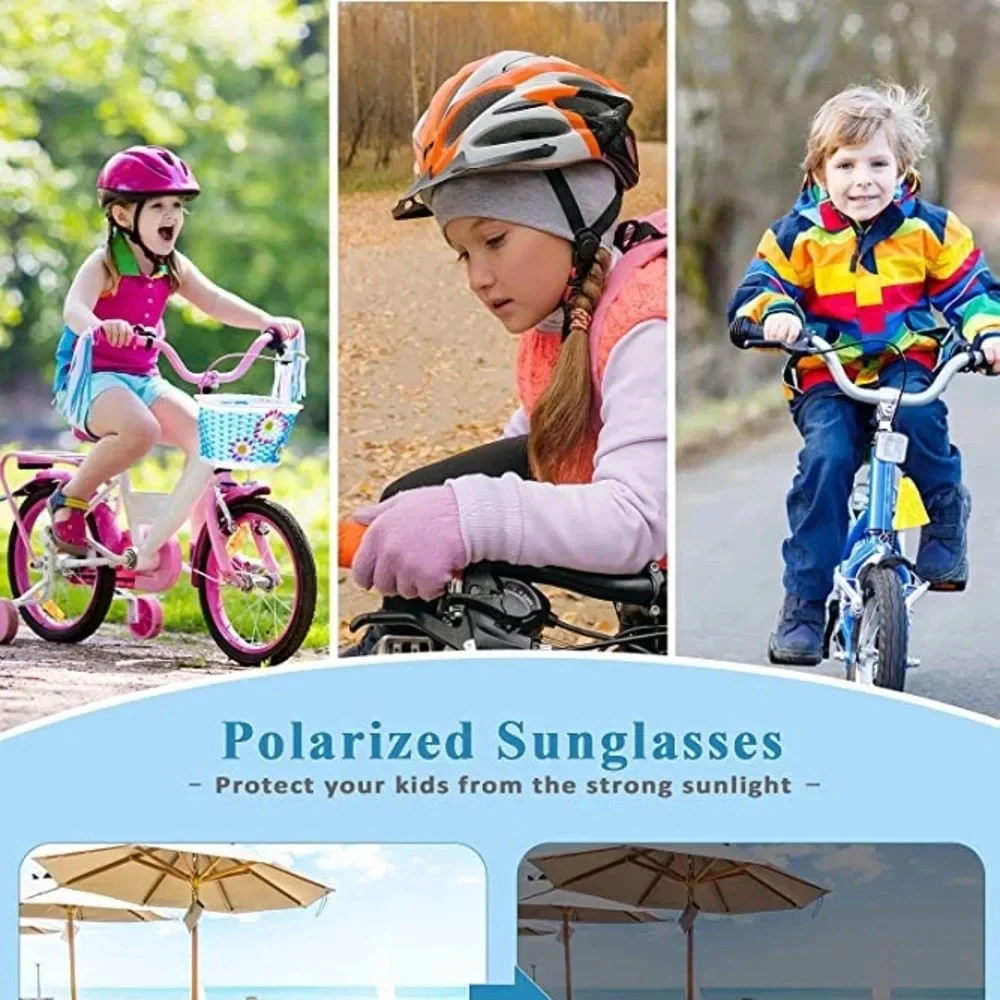 Kids Color Block Polarized Sun Glasses Ages 5-12